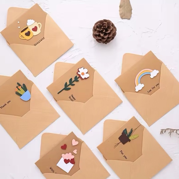 Greeting cards gift envelopes set 10 card set new rainbow flower - Picture 4 of 6